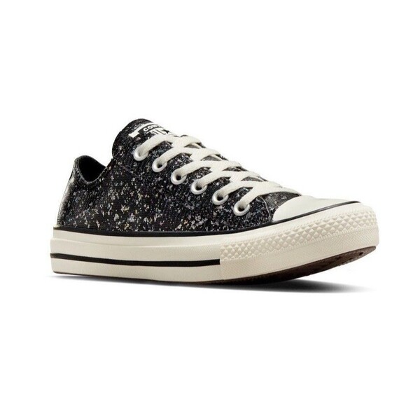 Converse Chuck Taylor All Star OX Low Top Black Glitter Sparkle Women's Size 6 - Picture 5 of 9